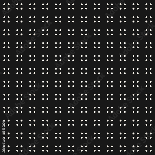 Vector minimalist polka dot seamless pattern. Simple black and white minimal geometric background. Subtle monochrome texture with tiny circles, spots, dots. Dark abstract design for decor, web, covers