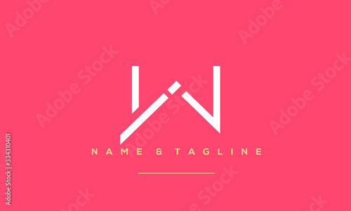 Alphabet letter icon logo WI