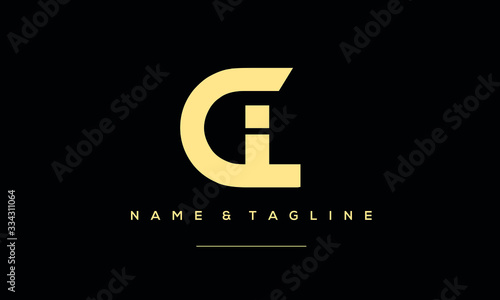 Alphabet letter icon logo CI