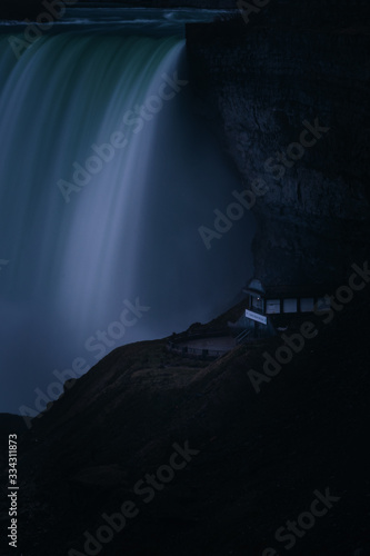 Dark and moody shot of the Niagara Falls.