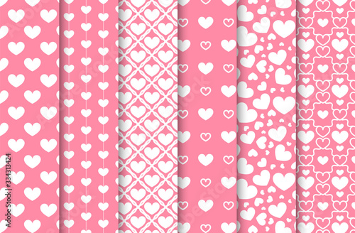Set of the decorative vector heart pattern 