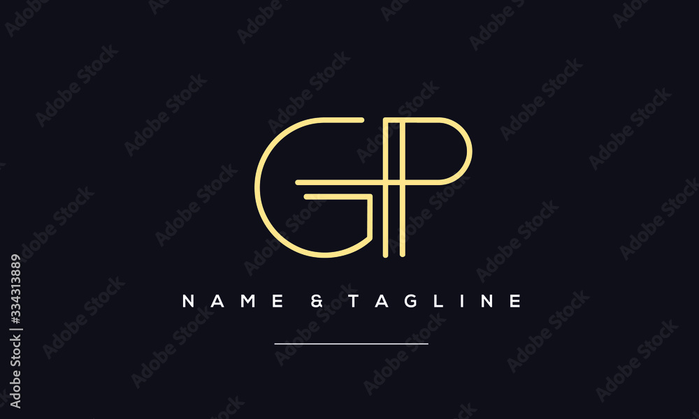 Obraz premium Alphabet letter icon logo GP