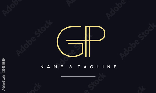 Alphabet letter icon logo GP