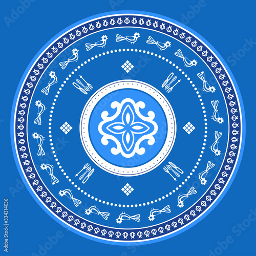 Lurji supra. Georgian traditional ornaments. Vector Ornament With Caucasian Motifs. Vector, Illustration