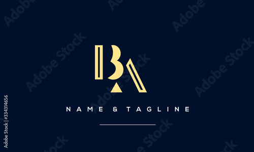 Alphabet letter icon logo BA