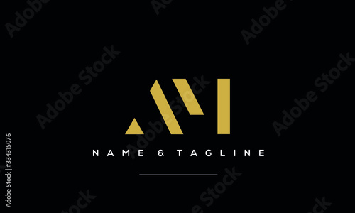 Alphabet letter icon logo AM
