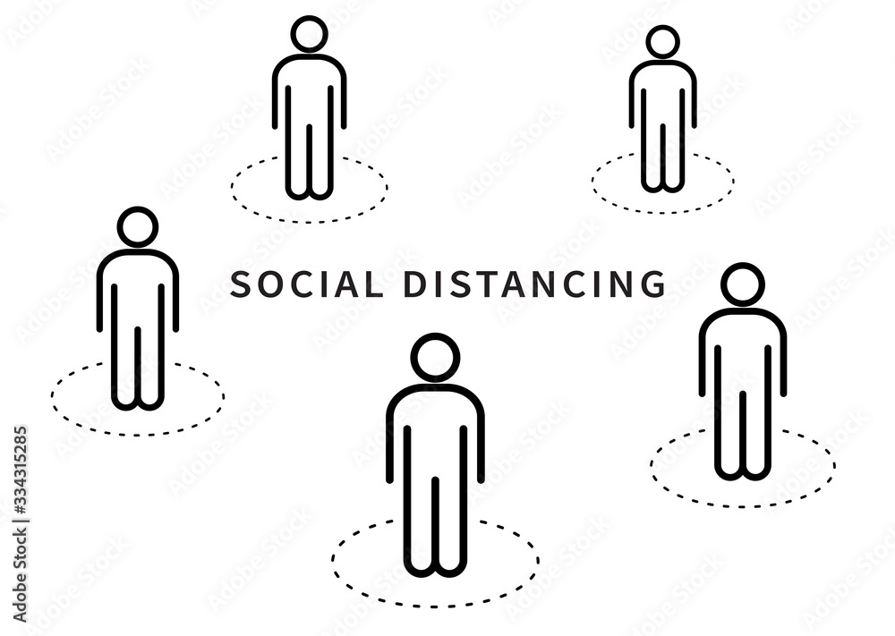 Social distancing. Keep the 1-2 meter distance. Coronovirus epidemic protective. Vector illustration Social distancing. Keep the 1-2 meter distance. Coronovirus epidemic protective. Vector illustration