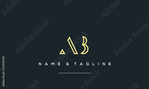 Alphabet letter icon logo AB