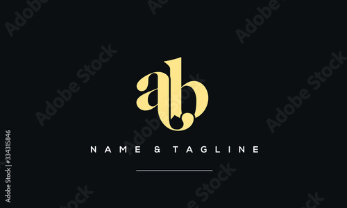 Alphabet letter icon logo AB