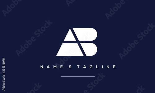 Alphabet letter icon logo AB