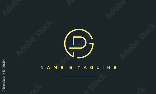 Alphabet letter icon logo GP or PG