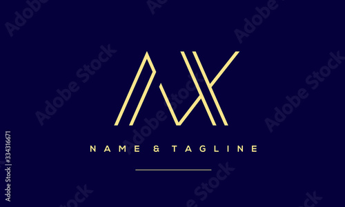 Alphabet letter icon logo AX