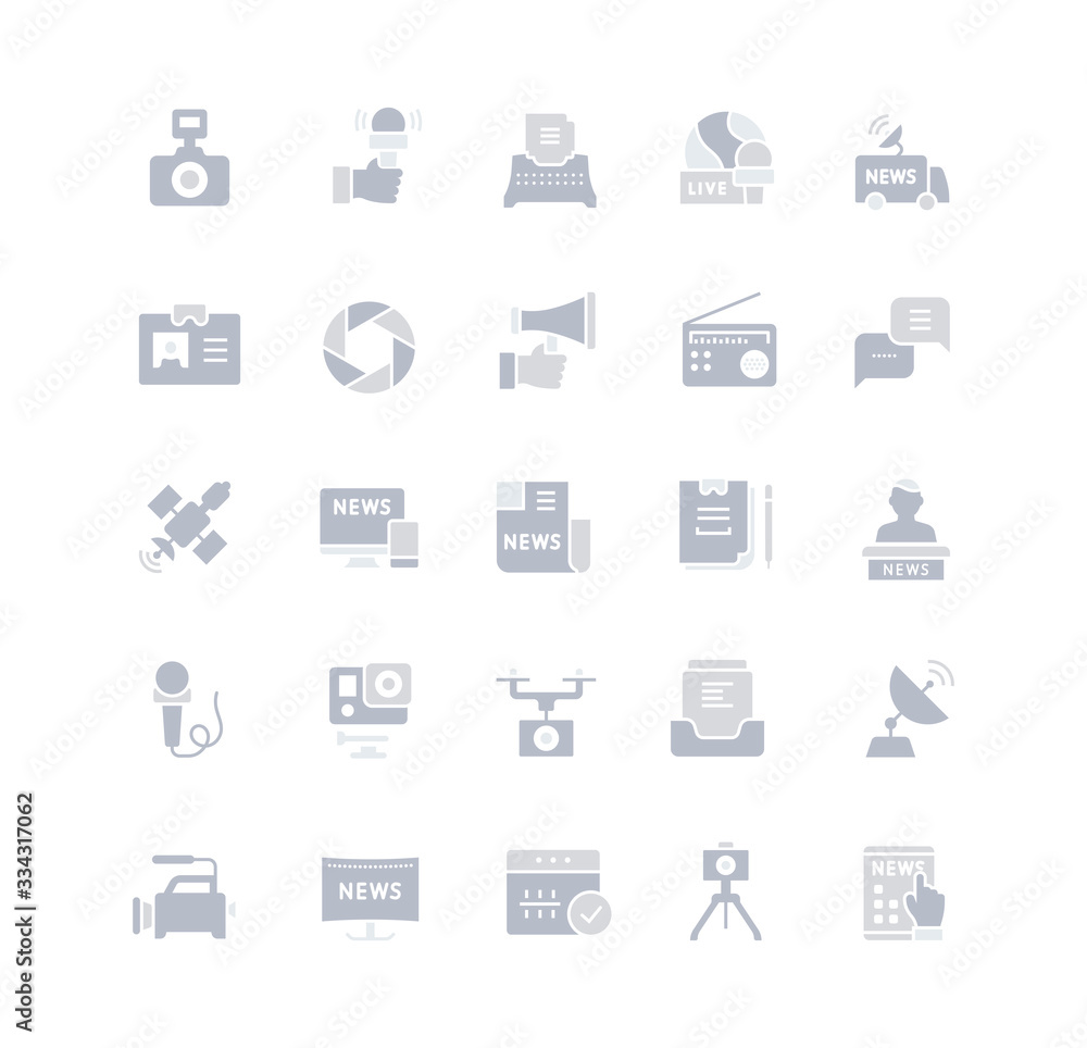 Set of Simple Icons of News Set of Simple Icons of News