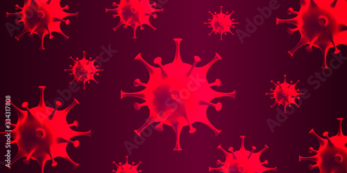 Coronavirus COVID-19 concept illustration. Wuhan virus from China