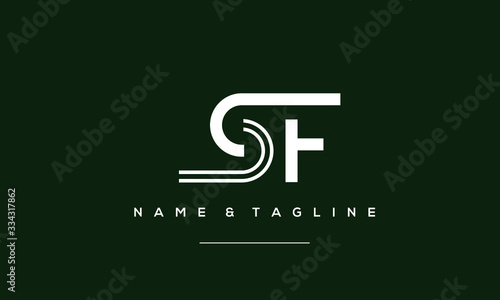Alphabet letter icon logo SF