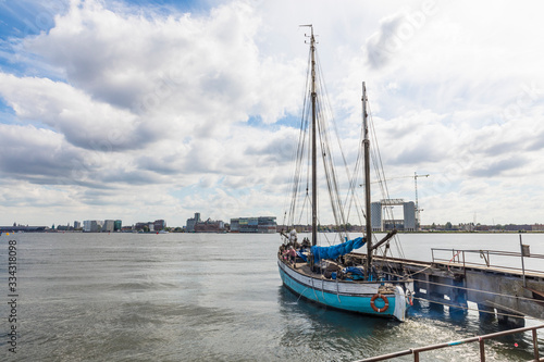 Sail boat docked in Amsterdam
