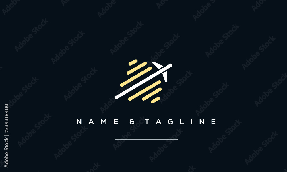 A line art icon logo of a Plane A line art icon logo of a Plane