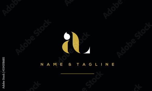 Alphabet letter icon logo AL