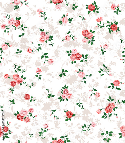 feminine rose pattern in shadow background