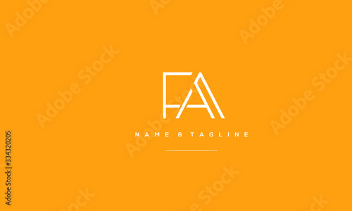 Alphabet letter icon logo FA photo