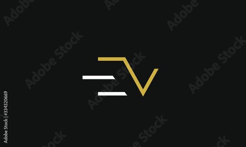 Alphabet letter icon logo EV