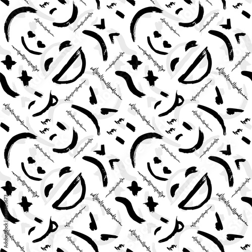 Vector seamless pattern with emoticons, emoji, kaomoji. Modern wallpaper with graffiti elements for the textile industry, prints, cards and wrapping paper. Excellent template for any of your designs. © Marina