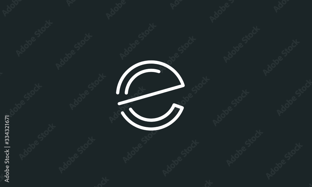 Alphabet letter icon logo EC or CE