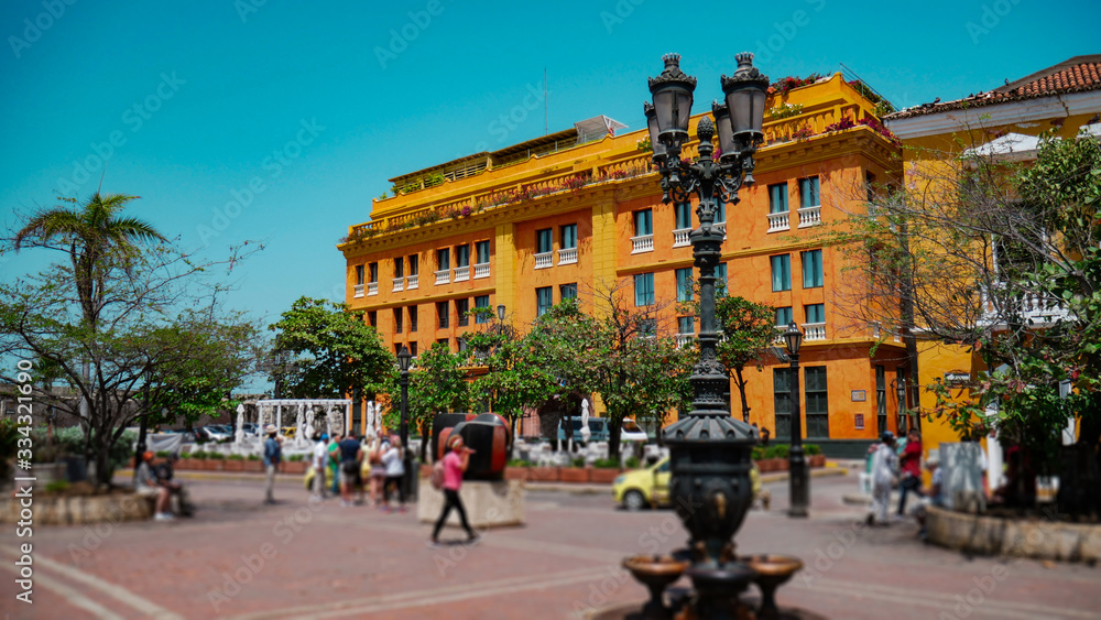 Orange building at Colonial Town - Cartagena - Colombia
