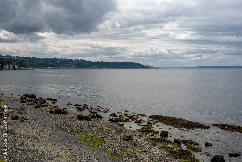 Beach in Seattle meeting Puget Sound Beach in Seattle meeting Puget Sound