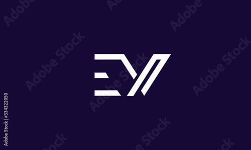Alphabet letter icon logo  EV