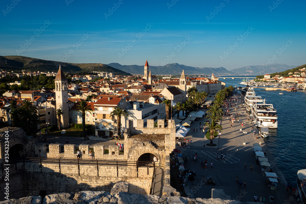 Beautiful town Trogir in Croatia. Historic town in Croatia. Its historical center is enrolled on the UNESCO list of World Heritage Sites.