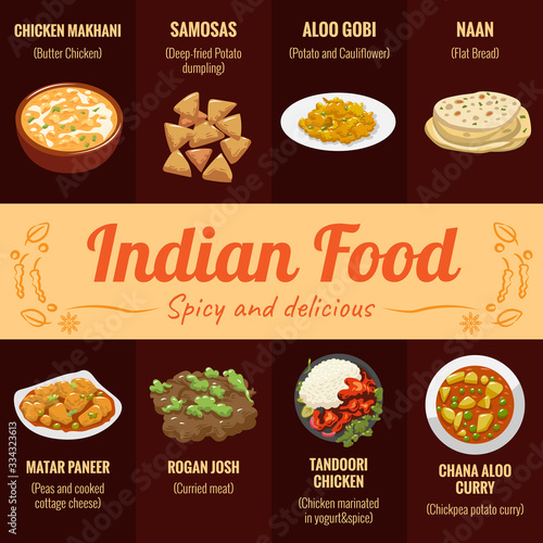 indian food vector set collection graphic design
