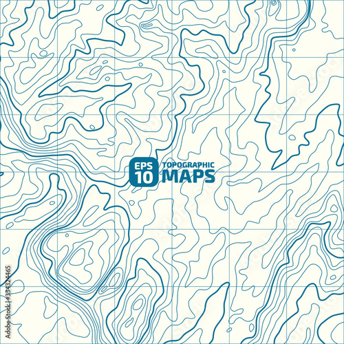 The stylized height of the topographic contour in lines and contours. The concept of a conditional geography scheme and the terrain path. Vector illustration.