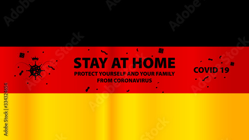 Germany stay at home, coronavirus.Stay home, protect yourself and your family.Stop coronavirus.Vector illustration.