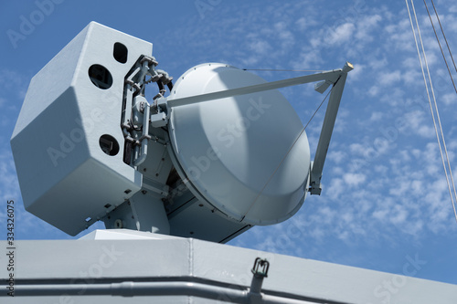 Fire control radar onboard modern navy warship