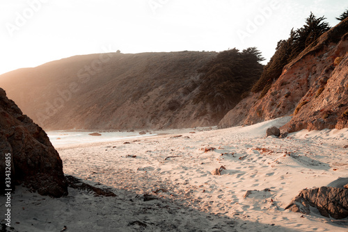 Sandy Beach during sunset - Big Sur, California