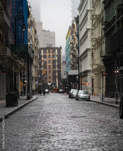 New York City buildings details. Manhattan buildings rentals. Empty streets of Manhattan in New York.  © tanya