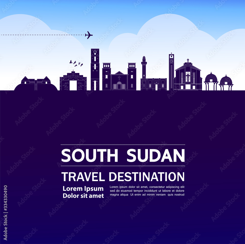 South Sudan travel destination grand vector illustration. 