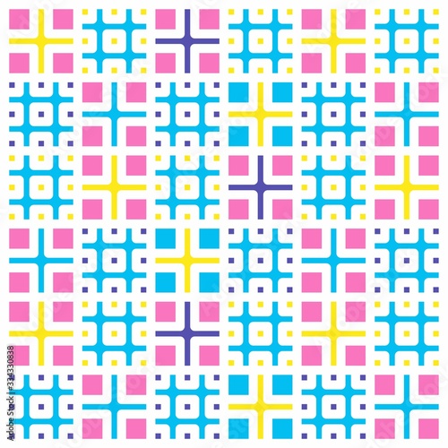 Beautiful of Colorful Squares Pattern, Reapeated, Abstract, Illustrator Geometric Pattern Wallpaper. Image for Printing on Paper, Wallpaper or Background, Covers, Fabrics