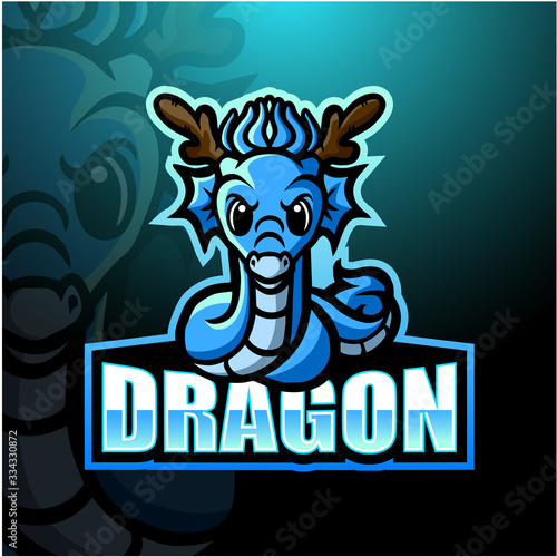 Dragon mascot esport logo design