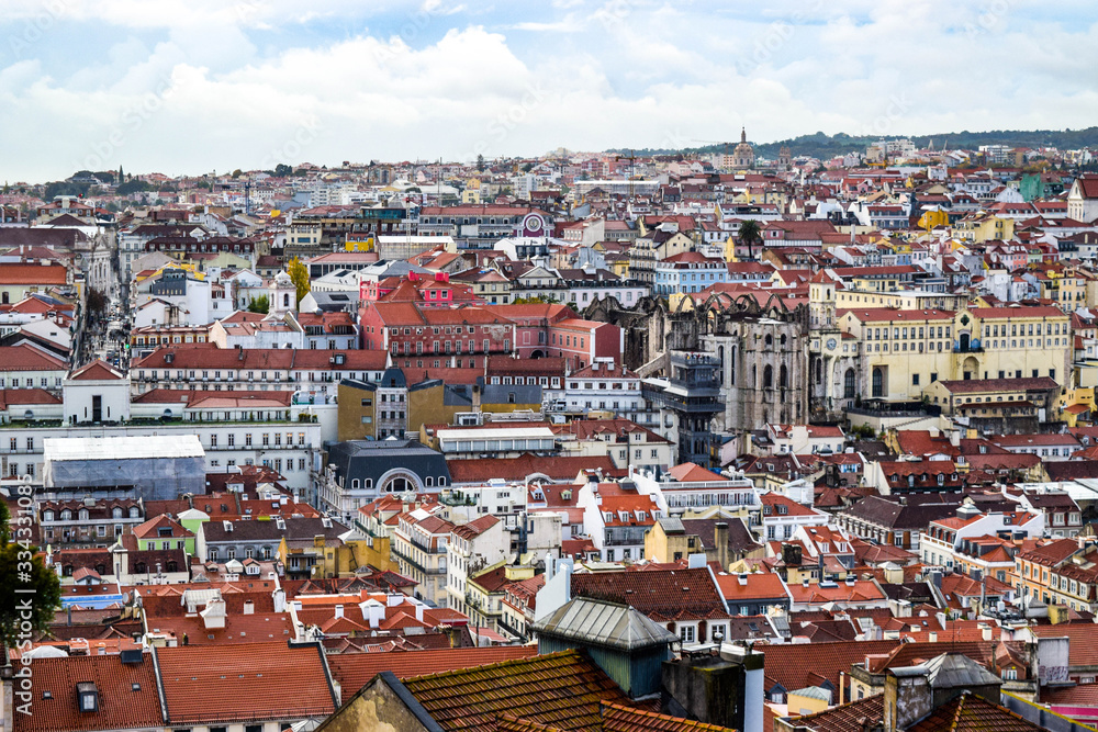 aerial view of lisbon