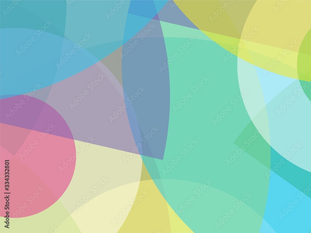  Beautiful of Colorful Circle and Curved, Abstract Modern Shape. Image for Background or Wallpaper