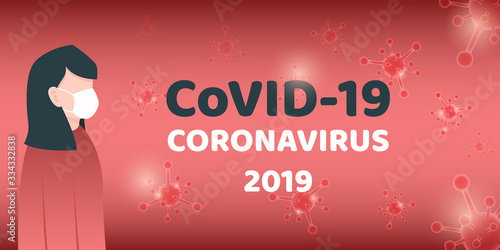 Coronavirus : CoVID elements banner, human use medical mask are to Protect from coronavirus. health and medical. Novel Coronavirus 2019. Pneumonia disease. CoVID-19 Virus outbreak spread.