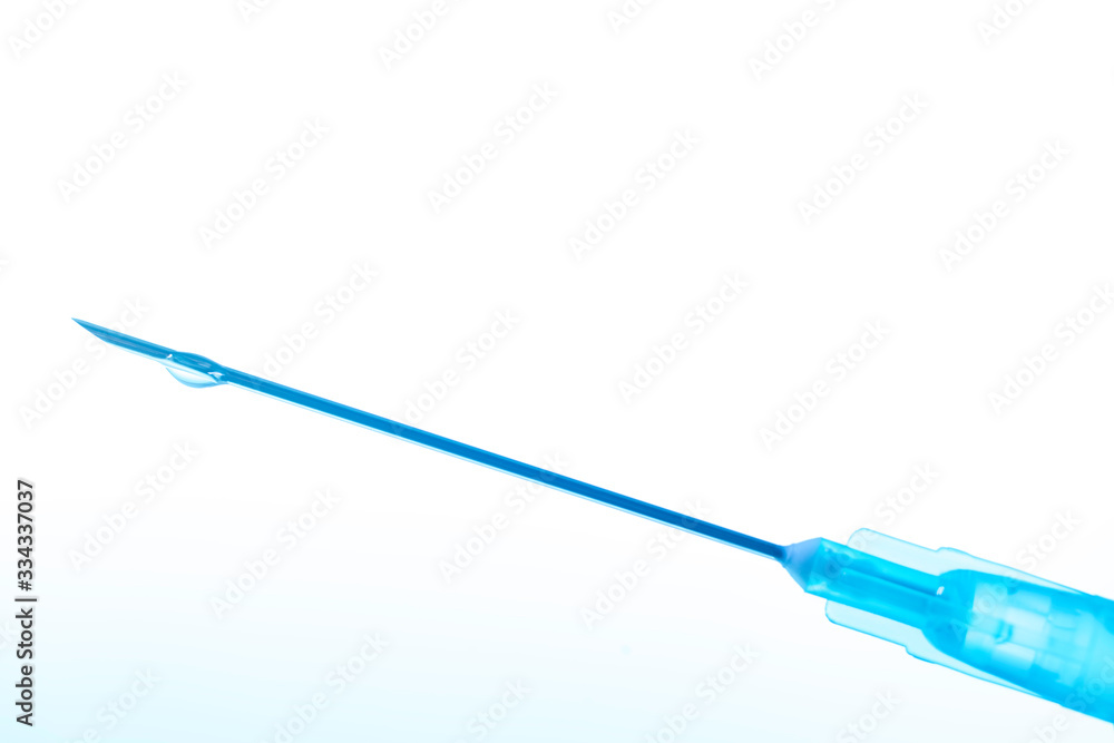 Fototapeta premium closeup of syringe , medical concept medicine, vaccine, injection bottle, hospital care Prevention of vaccination against illness.Coronavirus/Cvid-19 concept.shallow focus effect.