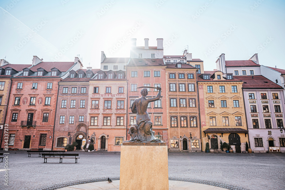 Old Town Square in Warsaw, Poland on a spring day