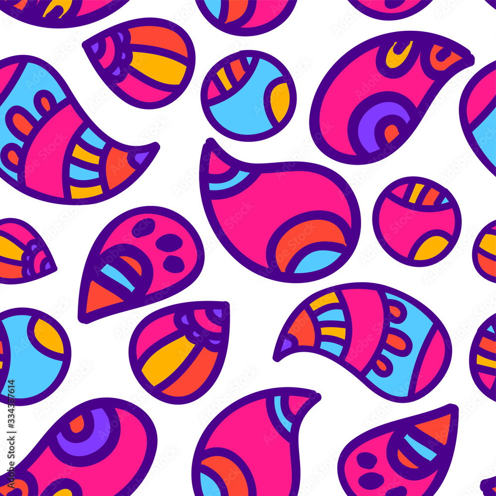 color hippie seamless vector pattern