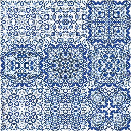 Decorative color ceramic azulejo tiles.