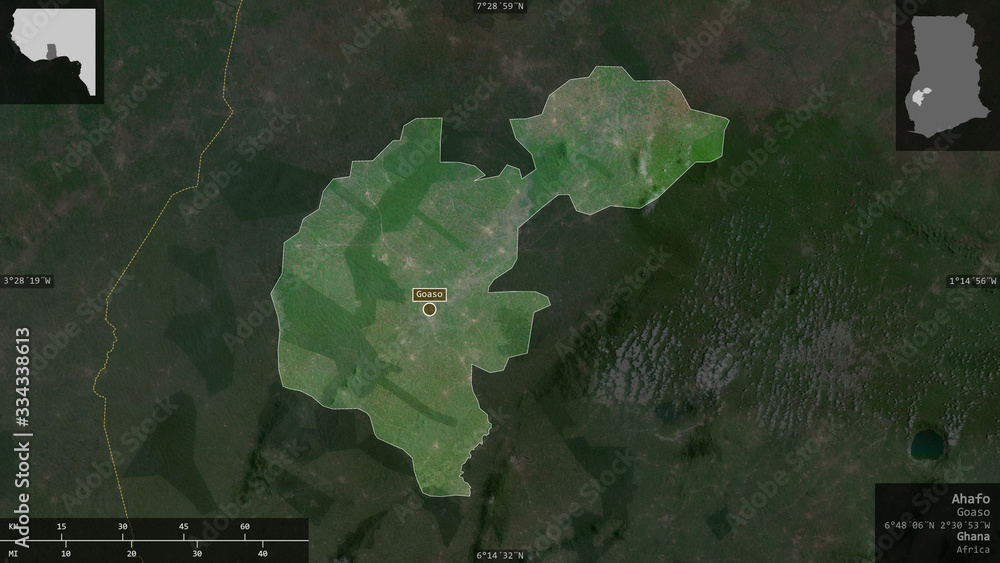 Ahafo, Ghana - composition. Satellite Ahafo, Ghana - composition. Satellite