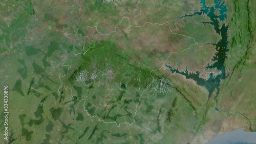 Ashanti, Ghana - outlined. Satellite