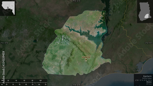 Eastern, Ghana - composition. Satellite photo